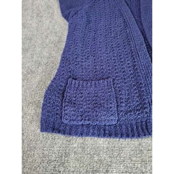 Vintage Bonnie Lee Leroy Cardigan Women Sz 48‎ Blue Cable Knit Pockets Workwear - Picture 6 of 7